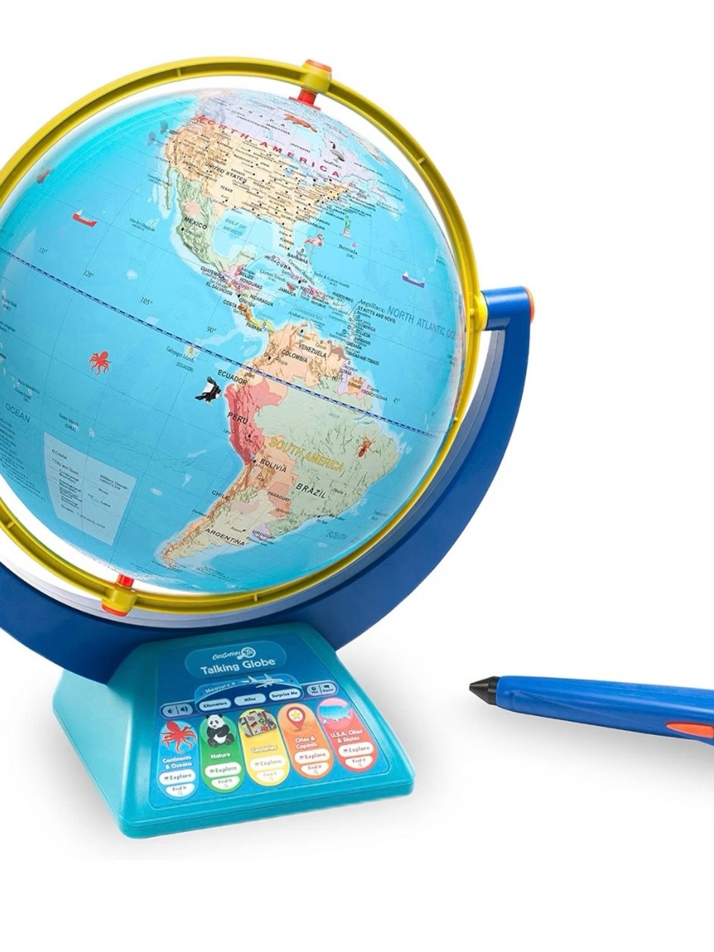 Interactive Talking World Globe for Kids - Blue